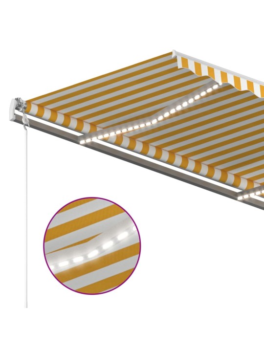 Manuaalisesti kelattava markiisi led-valot 3x2,5m keltavalko.