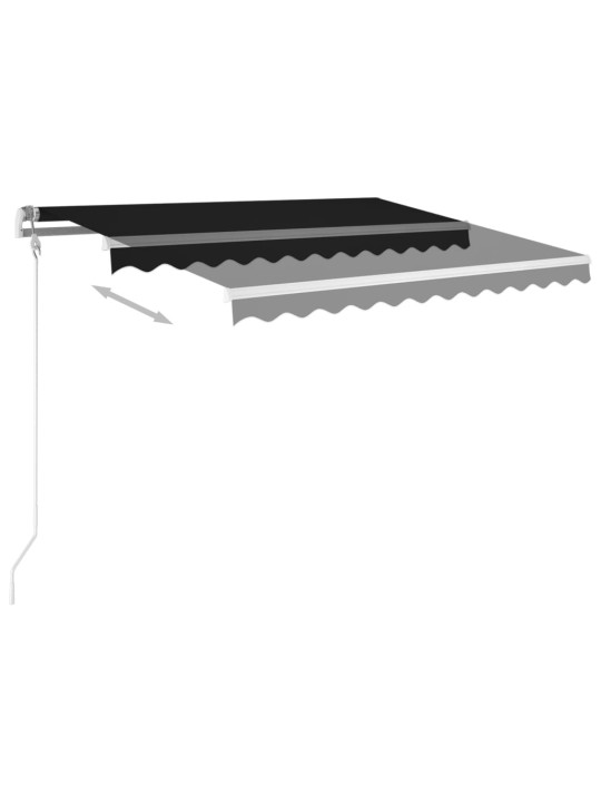Manuaalisesti kelattava markiisi led-valot 3x2,5 m antrasiitti