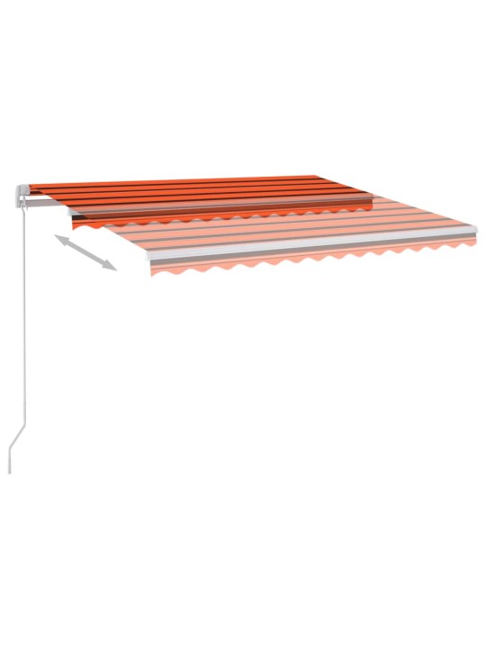 Sisäänkelattava markiisi LED/tuulisensori 3x2,5 m oranssiruskea