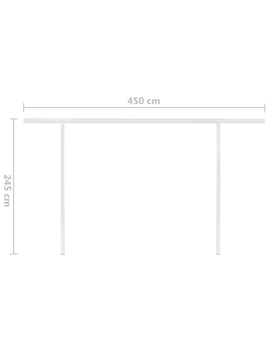 Automaattisesti kelattava markiisi tolpilla 4x3m keltavalkoinen