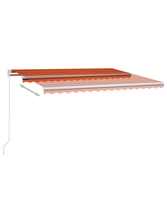 Sisäänkelattava markiisi LED/tuulisensori 4x3 m oranssiruskea