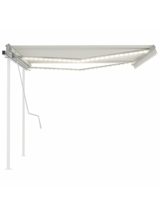 Manuaalisesti kelattava markiisi led-valoilla 4,5x3 m kerma