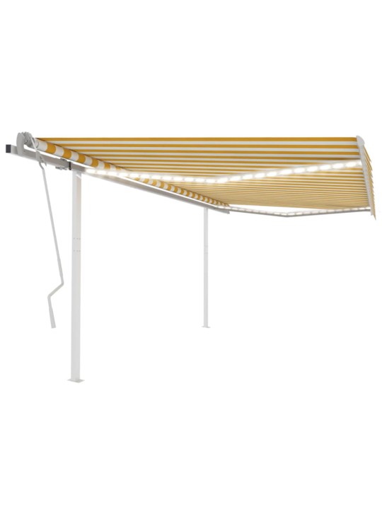Manuaalisesti kelattava markiisi led-valot 4,5x3 m keltavalk.