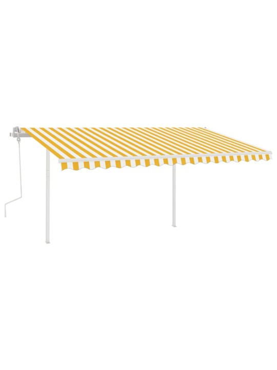 Manuaalisesti kelattava markiisi led-valot 4,5x3 m keltavalk.