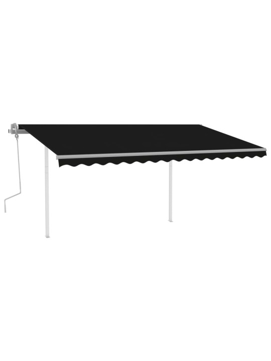 Manuaalisesti kelattava markiisi led-valot 4,5x3 m antrasiitti