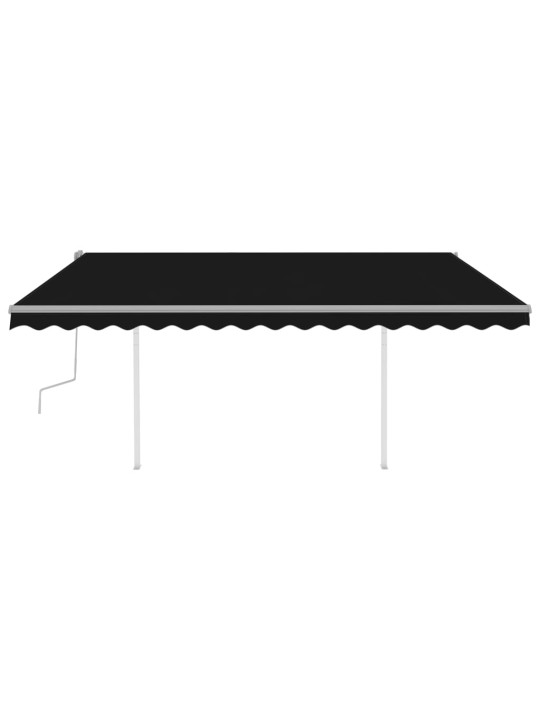 Manuaalisesti kelattava markiisi led-valot 4,5x3 m antrasiitti