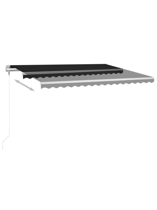 Manuaalisesti kelattava markiisi led-valot 4,5x3 m antrasiitti