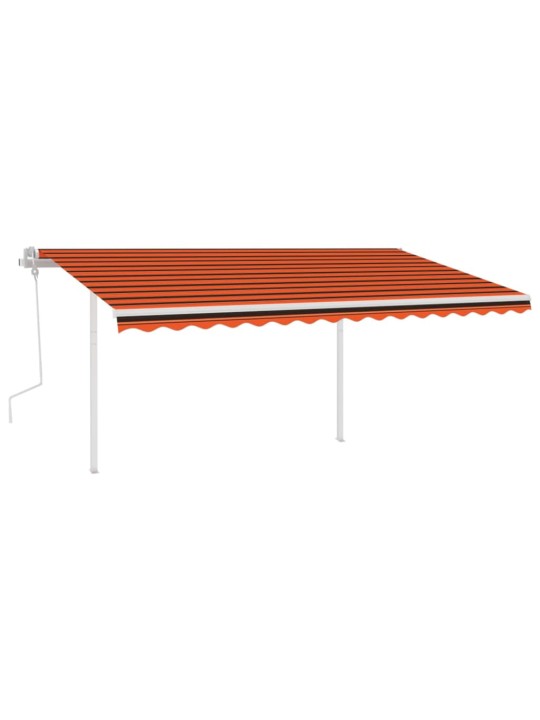 Manuaalisesti kelattava markiisi led-valot 4,5x3m oranssiruskea