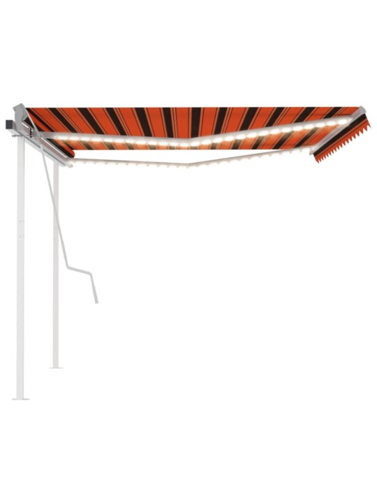 Manuaalisesti kelattava markiisi led-valot 4,5x3m oranssiruskea