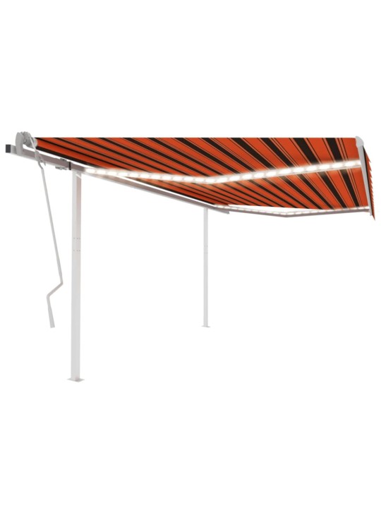 Käsin kelattava markiisi led-valot 4x3,5 m oranssi/ruskea