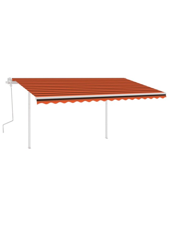 Käsin kelattava markiisi led-valot 4x3,5 m oranssi/ruskea