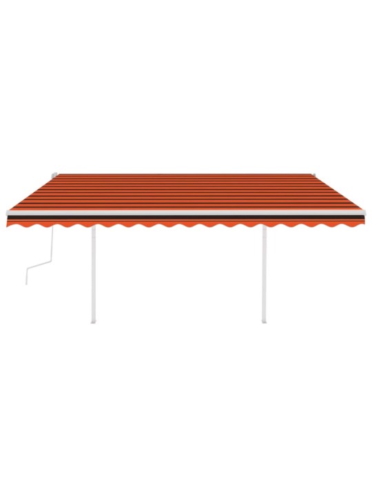 Käsin kelattava markiisi led-valot 4x3,5 m oranssi/ruskea