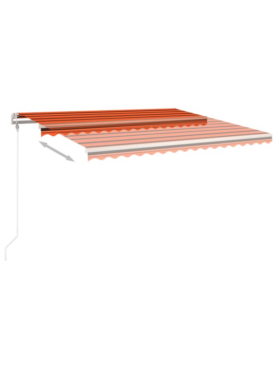 Automaattisesti kelattava markiisi tolpilla 4x3,5m oranssirusk.