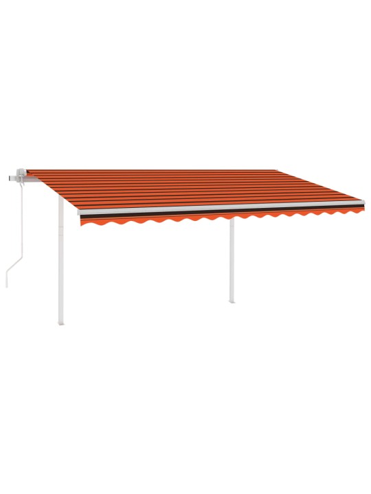 Automaattisesti kelattava markiisi 4,5x3,5 m oranssiruskea