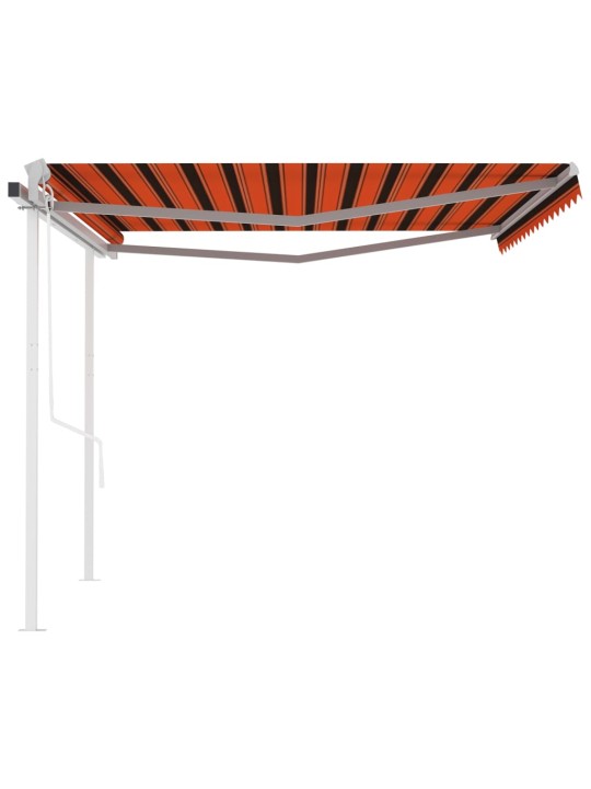 Automaattisesti kelattava markiisi 4,5x3,5 m oranssiruskea
