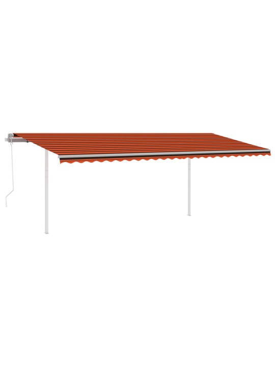 Automaattisesti sisäänkelattava markiisi 6x3,5 m oranssiruskea