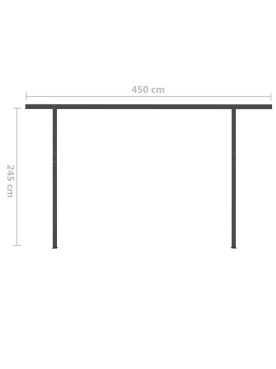 Manuaalisesti kelattava markiisi tolpilla 4x3 m oranssi/ruskea