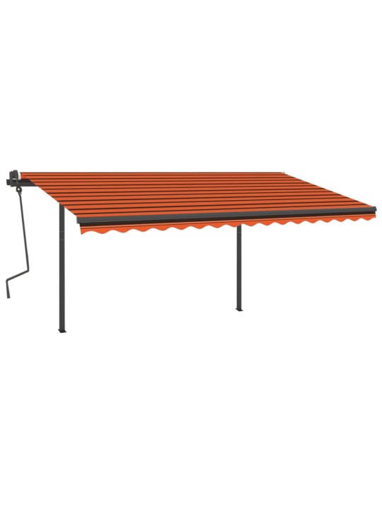 Manuaalisesti kelattava markiisi LED-valot 4x3 m oranssiruskea