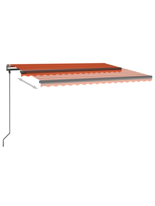 Sisäänkelattava markiisi LED/tuulisensori 4x3 m oranssiruskea