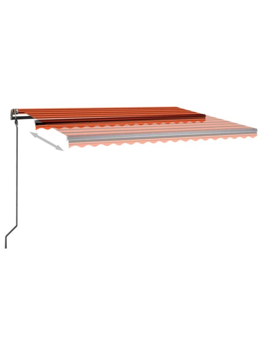 Manuaalisesti kelattava markiisi LED-valot 4,5x3m oranssiruskea