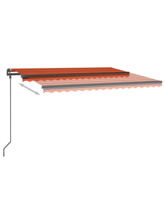 Sisäänkelattava markiisi LED/tuulisensori 4,5x3 m oranssiruskea