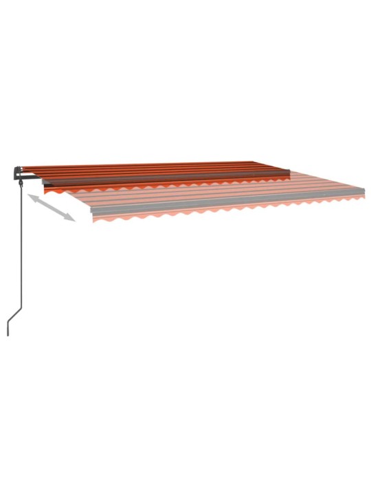 Manuaalisesti kelattava markiisi LED-valot 5x3 m oranssi/ruskea