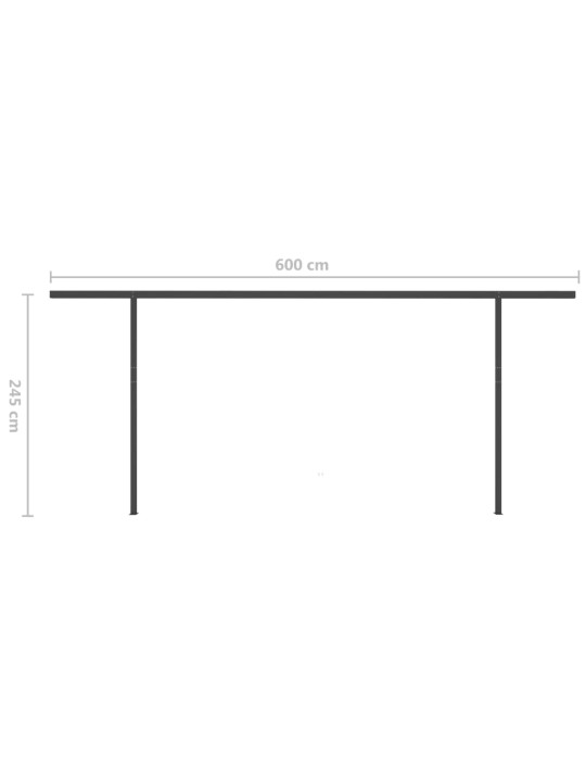 Sisäänkelattava markiisi LED/tuulisensori 6x3 m sinivalkoinen