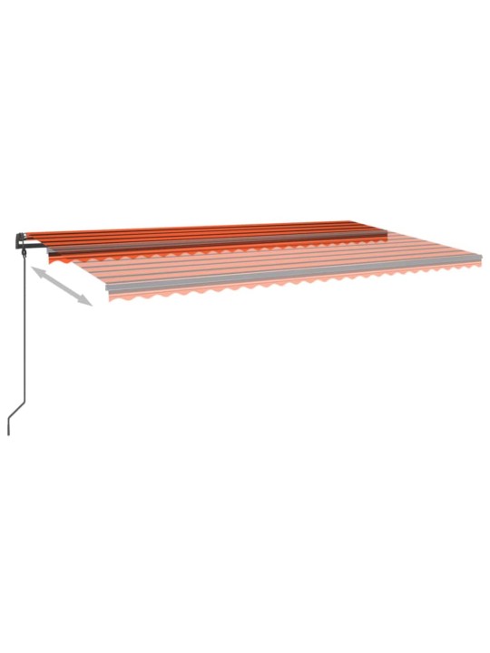 Sisäänkelattava markiisi LED/tuulisensori 6x3 m oranssiruskea