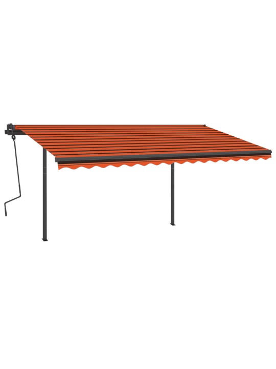 Sisäänkelattava markiisi LED/tuulisensori 4x3,5 m oranssiruskea