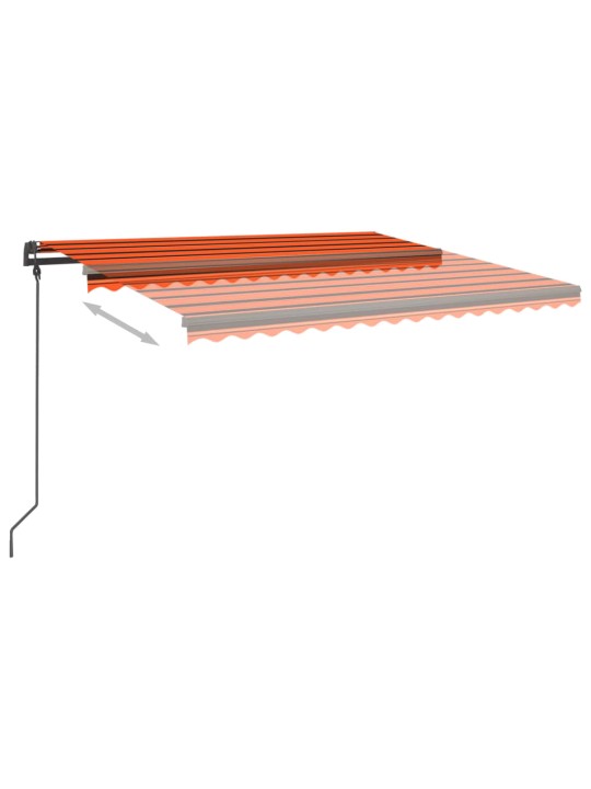 Sisäänkelattava markiisi LED/tuulisensori 4x3,5 m oranssiruskea