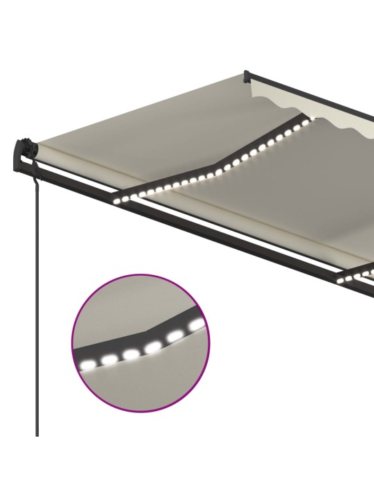 Sisäänkelattava markiisi LED/tuulisensori 4,5x3,5 m kerma