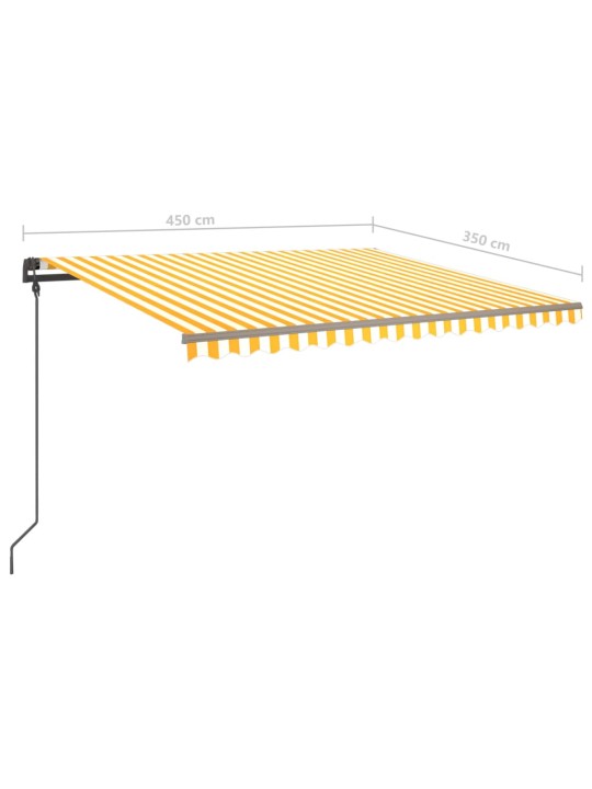 Sisäänkelattava markiisi LED/tuulisensori 4,5x3,5 m keltavalk.