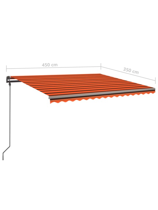 Sisäänkelattava markiisi LED/tuulisens. 4,5x3,5 m oranssiruskea