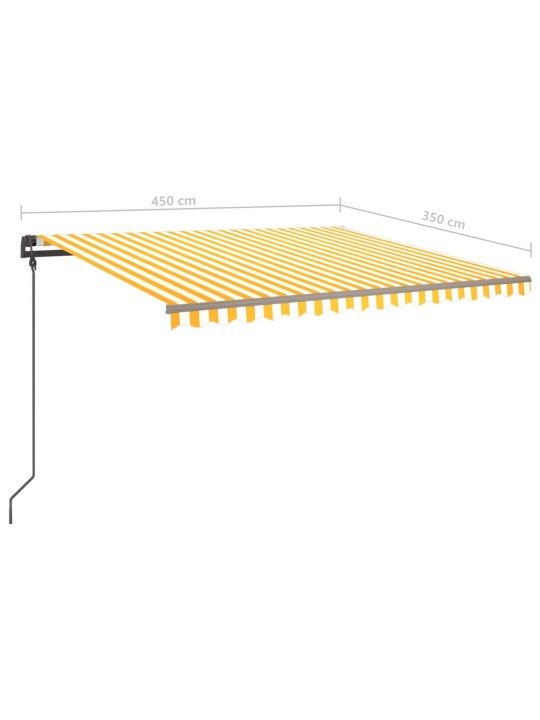 Sisäänkelattava markiisi LED/tuulisensori 5x3,5m keltavalkoinen