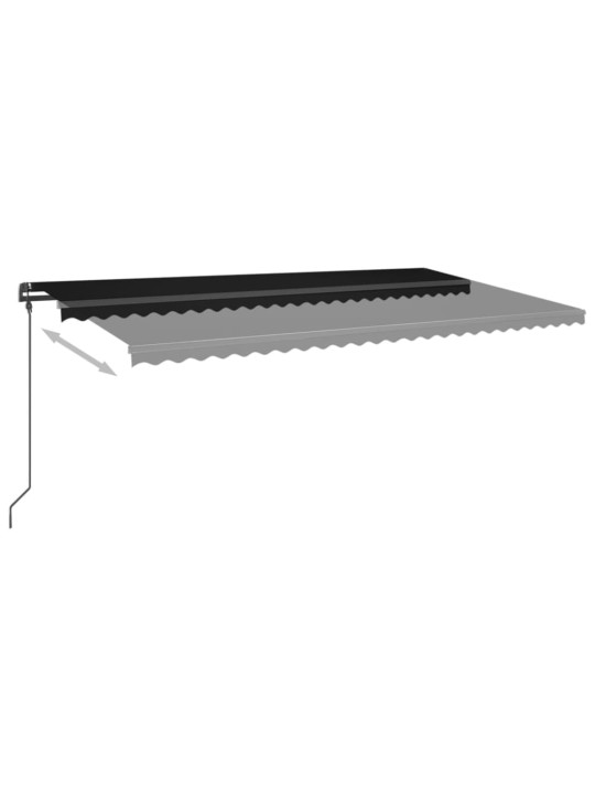Sisäänkelattava markiisi LED/tuulisensori 6x3,5 m antrasiitti