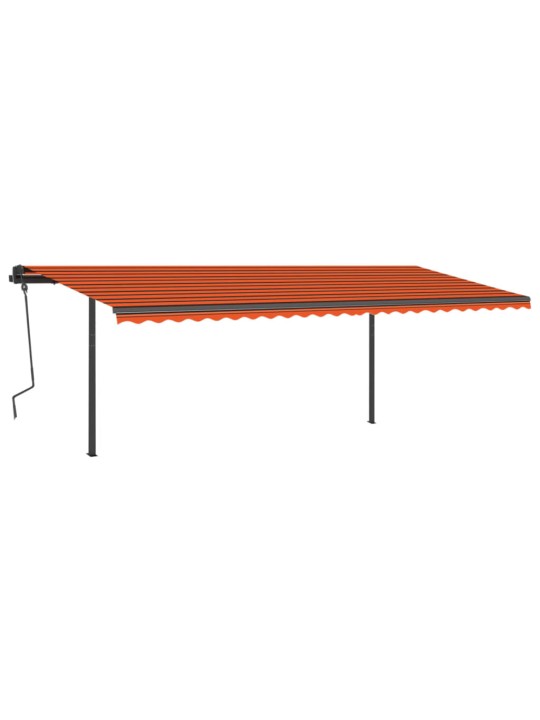 Sisäänkelattava markiisi led/tuulisensori 6x3,5 m oranssiruskea