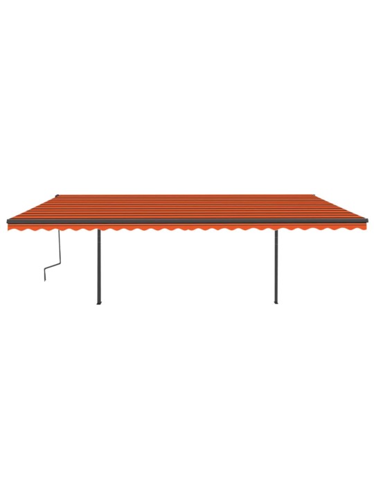 Sisäänkelattava markiisi led/tuulisensori 6x3,5 m oranssiruskea