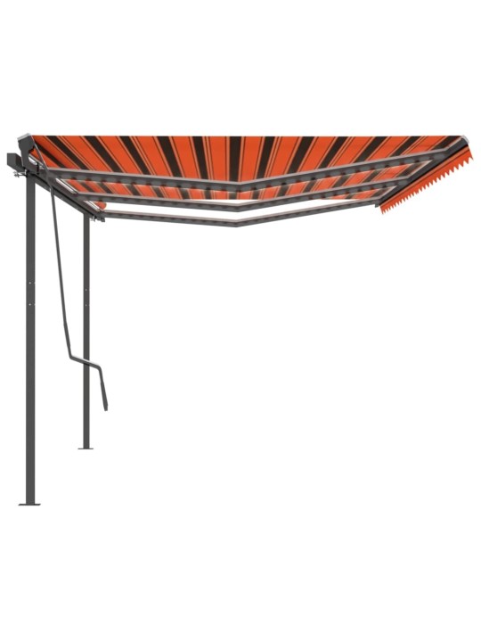 Sisäänkelattava markiisi led/tuulisensori 6x3,5 m oranssiruskea