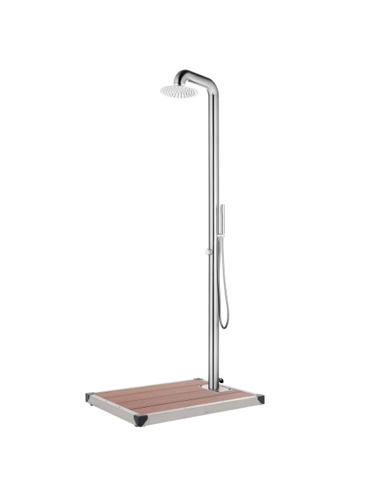 Puutarhasuihku ruskealla alustalla 230 cm ruostumaton teräs