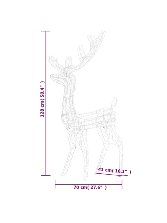 Porojoulukoriste akryyli 140 LED-valoa 120 cm lämmin valkoinen