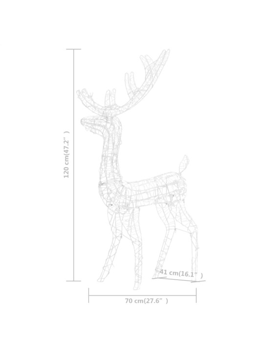 Porojoulukoriste akryyli 140 LED-valoa 120 cm kylmä valkoinen