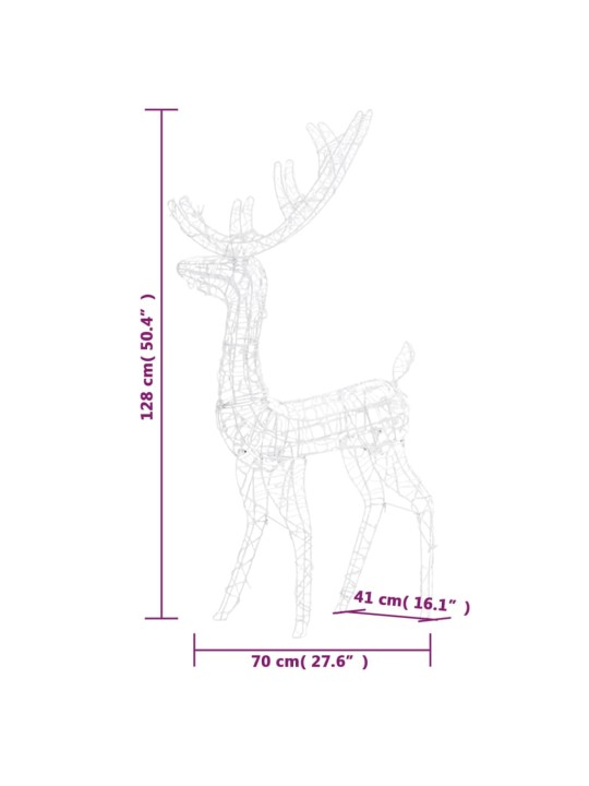 Porojoulukoriste akryyli 140 LED-valoa 120 cm värikäs