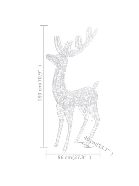 XXL Jouluporo akryyli 250 LED-valoa 180 cm lämmin valkoinen