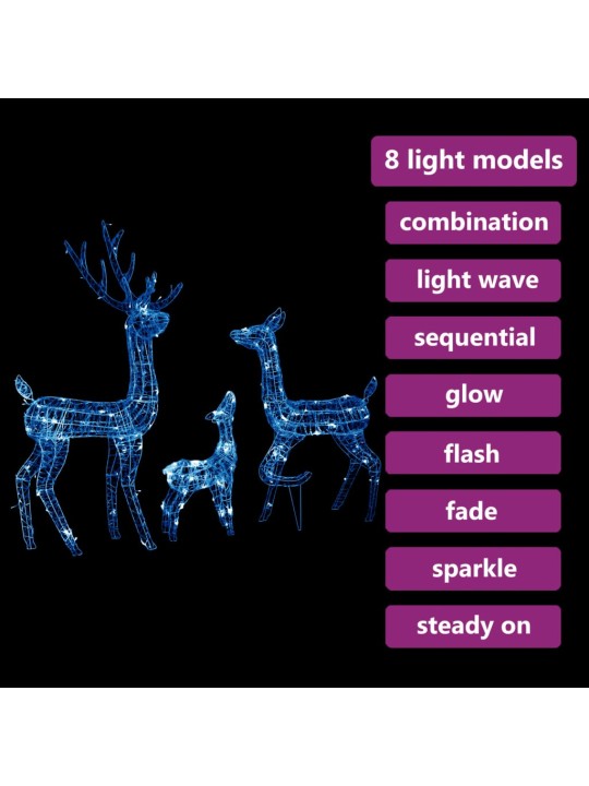 Poroperhe joulukoriste akryyli 300 LED-valoa sininen