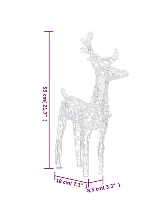 Porot ja reki joulukoriste 160 LEDiä 130 cm akryyli