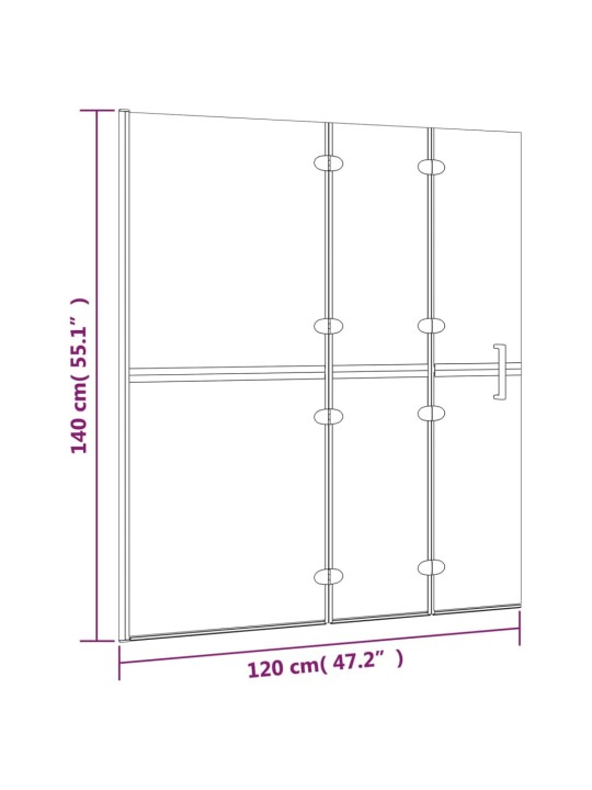 Taittuva suihkuseinä ESG 120x140 cm valkoinen