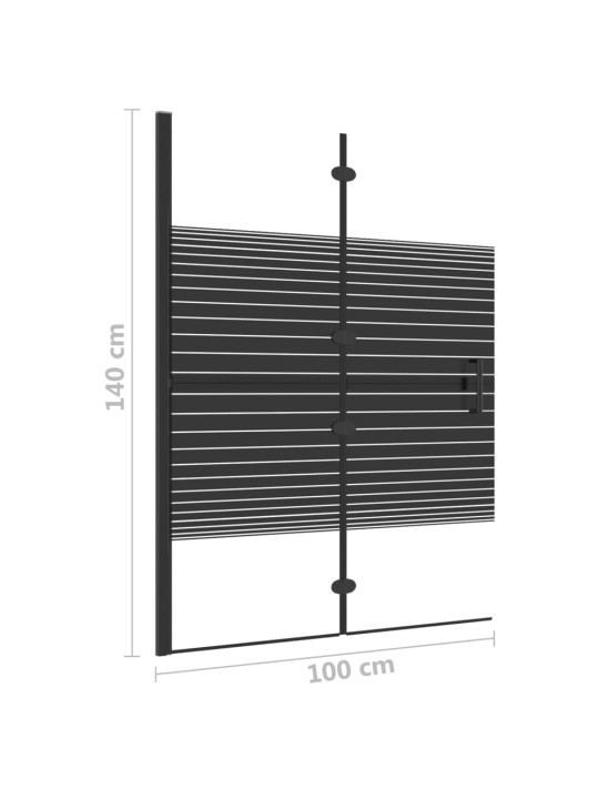 Taittuva suihkuseinä ESG 100x140 cm musta