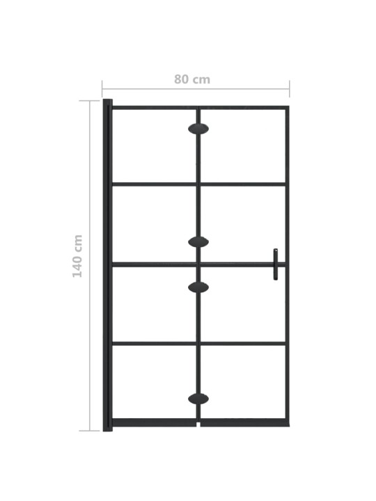 Taittuva suihkuseinä ESG 80x140 cm musta