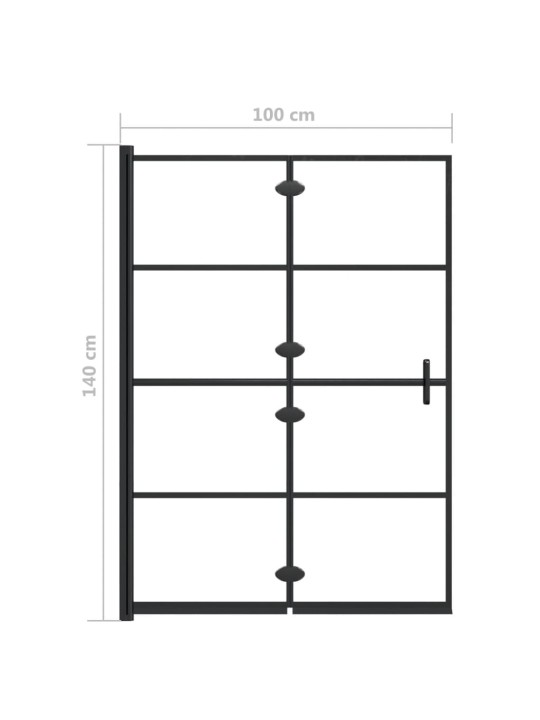 Taittuva suihkuseinä ESG 100x140 cm musta