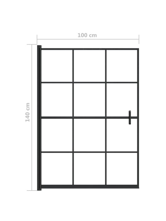 Suihkuseinä ESG 100x140 cm musta